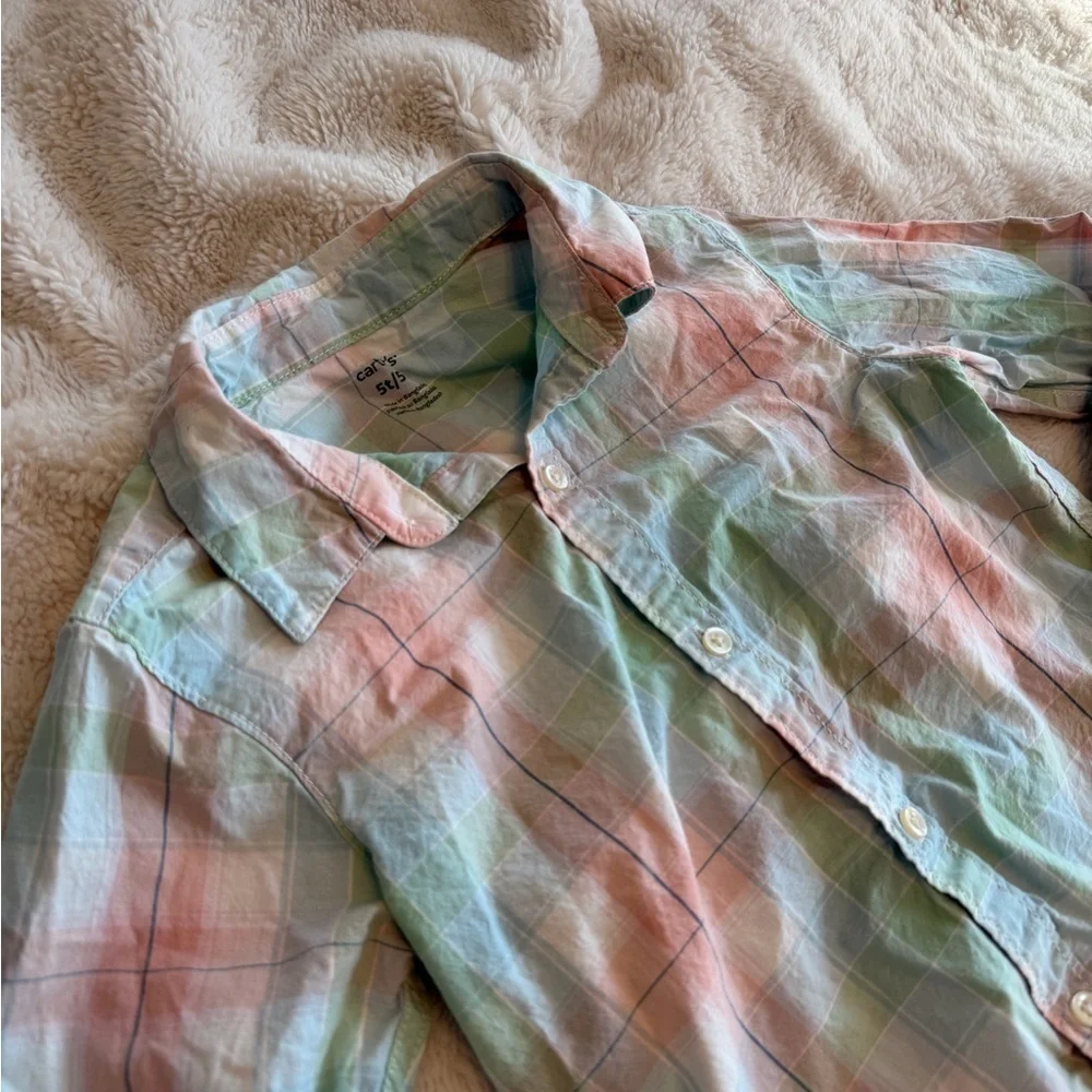 Carters Pastel Plaid Button-Down Shirt